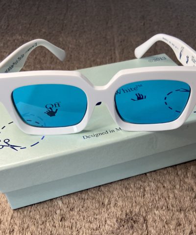 OFF-WHITE Cannes Cut-Out Cat-Eye Sunglasses White/Grey  (OERI021S22PLA0010107)